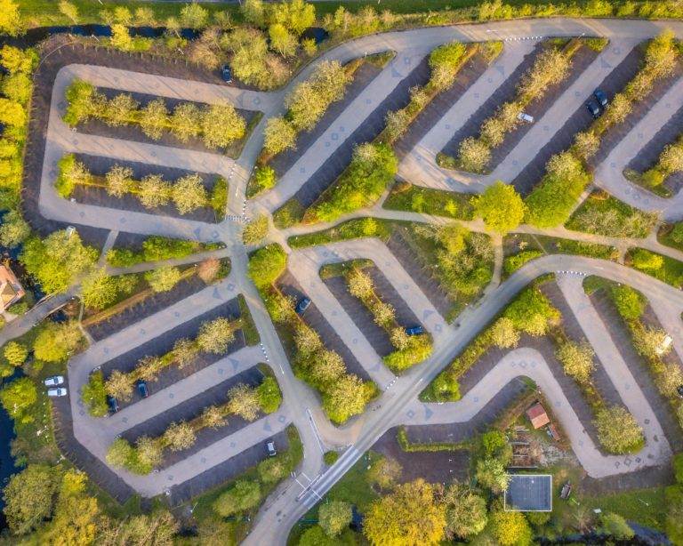 Ecological Parking lot aerial